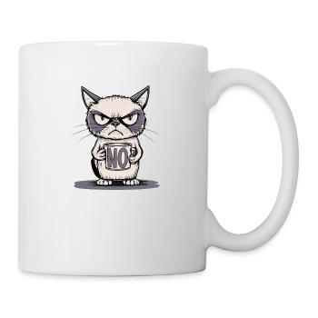 Chat agacé sans tasse - Morning Grouch - Mug blanc - blanc - Droite