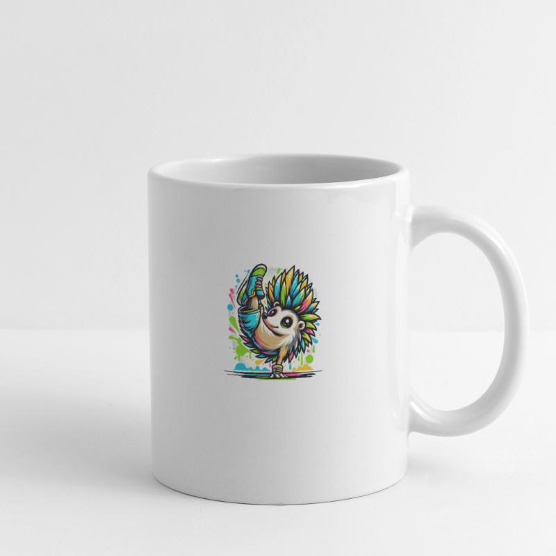 Hérisson Cool Breakdance Danse Mug blanc