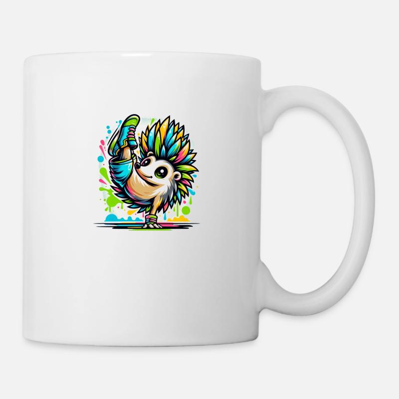 Hérisson Cool Breakdance Danse - Mug blanc - blanc