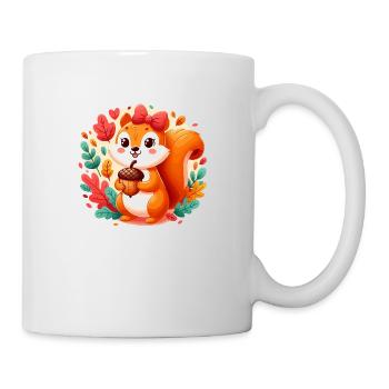 Cute squirrel with acorn - Mug - white - Right