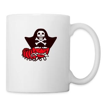 Raupe Säbel Piraten Kapitän Mütze Lustig Süß Comic - Tasse - Weiß - Rechts