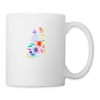 Regenbogen Bouquet - Tasse - Weiß - Rechts