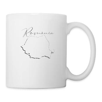 Carte de la Roumanie comme contour RO - Mug blanc - blanc - Droite