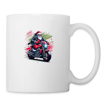 cool Santa Claus on a motorcycle - Mug - white - Right