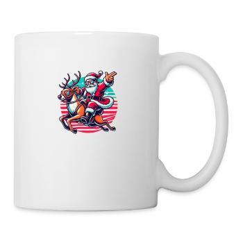 Le Père Noël chevauche le renne Rudolph - Mug blanc - blanc - Droite