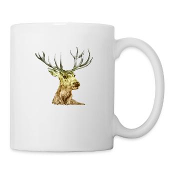 Hirsch - Tasse - Weiß - Rechts