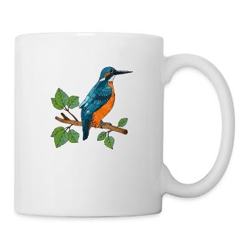 Bunter Vogel - Tasse - Weiß - Rechts