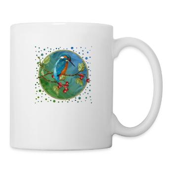Bunter Vogel - Tasse - Weiß - Rechts