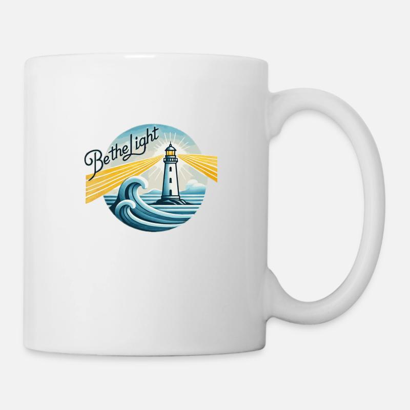 Leuchtturm, Sei das Licht, inspirierend - Tasse - Weiß