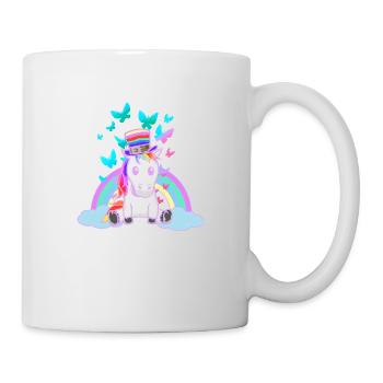 années 80 90 arc-en-ciel Licorne Licornes Vintage - Mug blanc - blanc - Droite
