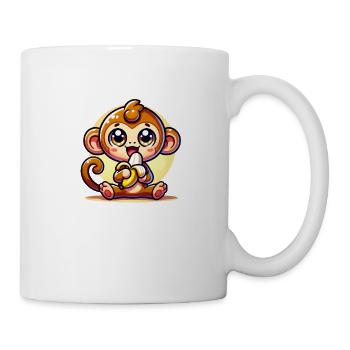 Affe - Tasse - Weiß - Rechts