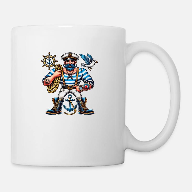 Matrose Seemann Comic - Tasse - Weiß