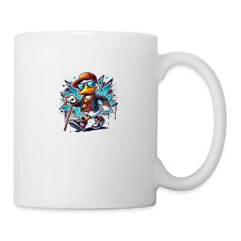 Stockente lustige Ente - Tasse - Weiß - Rechts