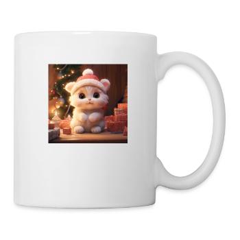 Festliche Mieze im Weihnachtszauber - Tasse - Weiß - Rechts