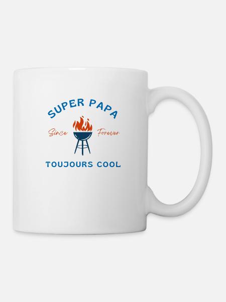 Super papa toujours cool - idée cadeau papa - Mug blanc - blanc