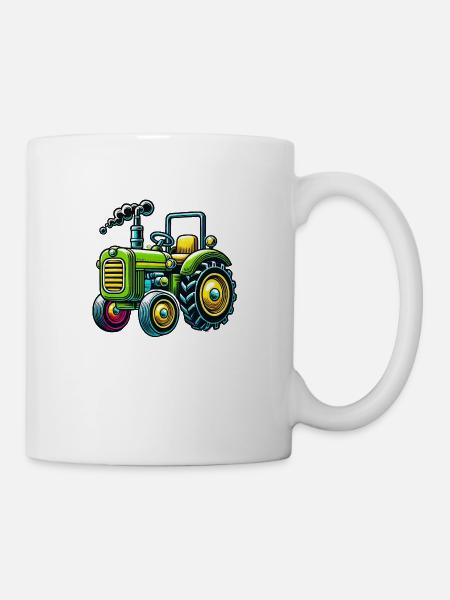 Tracteur - Mug blanc - blanc