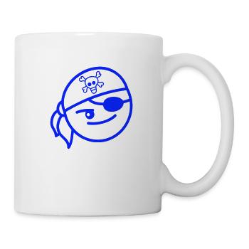 Lustiges Piraten Gesicht Kopf Süß Mütze Kleinkind - Tasse - Weiß - Rechts