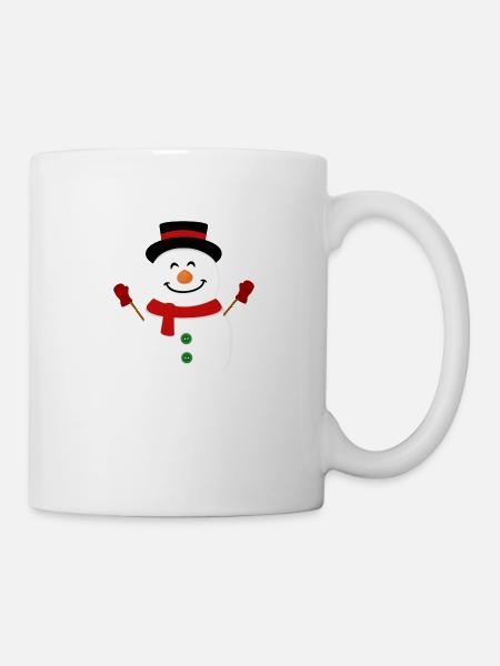 Bonhomme de neige heureux - Mug blanc - blanc
