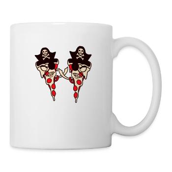 2 Evil Fast Food Pizza Pirate Duel Eye Patch - Mug blanc - blanc - Droite