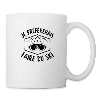 Faire du ski skieur - Mug blanc - blanc - Droite
