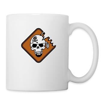 Bouclier de pirate Crâne de squelette Crâne Avertissement - Mug blanc - blanc - Droite