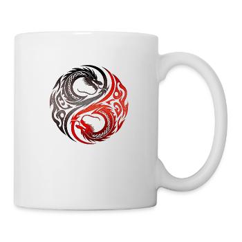 Fantasy Drache Anime Drachenkopf Mythos Reptilienschlange - Tasse - Weiß - Rechts