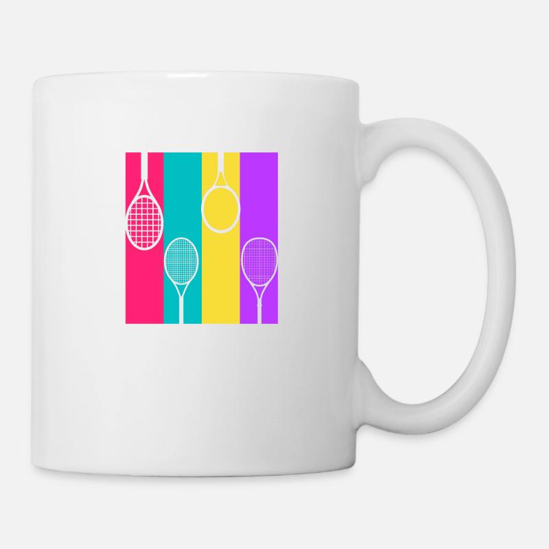 Retro Tennis - Tennis Geschenkidee - Tasse - Weiß
