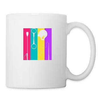 Retro Pferd Dressur - Reiten Geschenkidee - Tasse - Weiß - Rechts