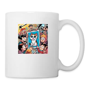 Excitement over the Cat Drawing - Mug - white - Right