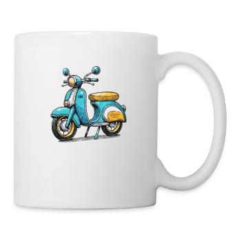 DDR Moped – Vintage Charme im Retro-Stil - Tasse - Weiß - Rechts