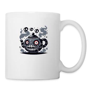 Théière de la terreur - Conception d’horreur amusante - Mug blanc - blanc - Droite
