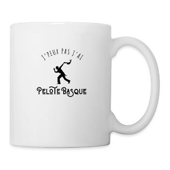 Ich kann nicht, ich habe baskisches Pelota - Tasse - Weiß - Rechts