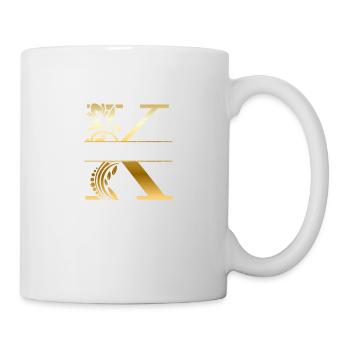 Personalized Floral Gold Letter k - Gift Idea - Mug - white - Right