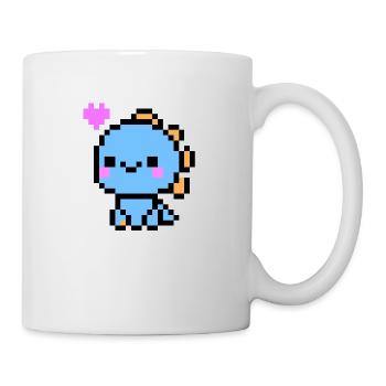 Süßer Hellblauer Dino - Tasse - Weiß - Rechts