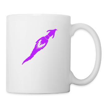 Lustiger Pinguin Rakete Feuer Spaß Flug Fliegen - Tasse - Weiß - Rechts