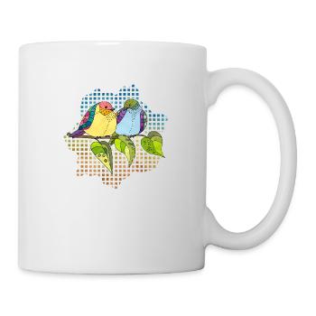 Bunte Vögel - Tasse - Weiß - Rechts