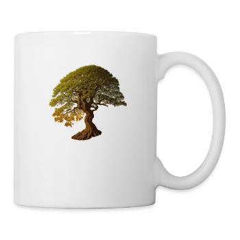 Baum Laubbaum in warmen Farbtönen - Tasse - Weiß - Rechts