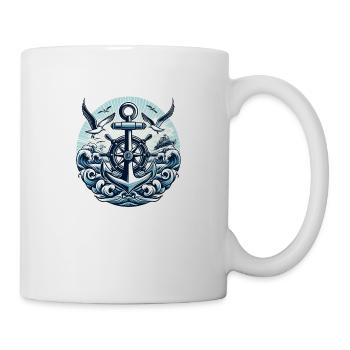 Anker Steuerrad Logo - Tasse - Weiß - Rechts