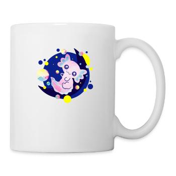 Cute Axolotl on Moon Flying Bubbles Bubbles - Mug - white - Right