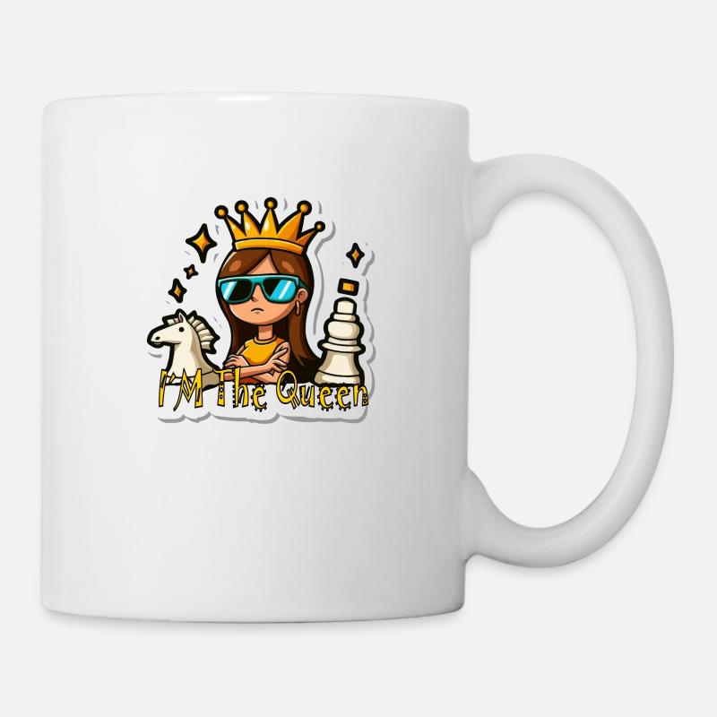 Dame Königin Queen Schach - Tasse - Weiß