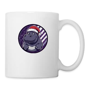 Nilpferd Weihnachten X-Mas - Tasse - Weiß - Rechts