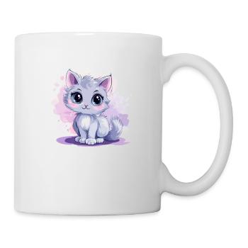 Cute Cat Anime with Big Eyes - Mug - white - Right