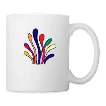 Acht Linienförmigen Muster mit verschiedenen Farbe - Tasse - Weiß - Rechts