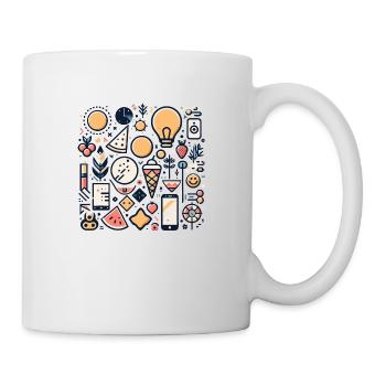 Icônes et symboles colorés - Mug blanc - blanc - Droite