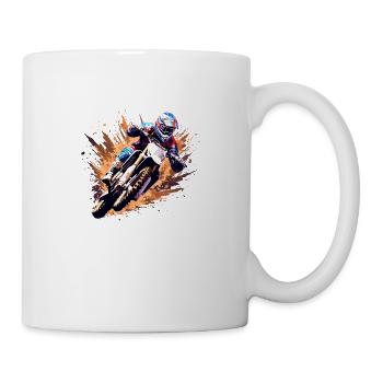 Motocross Racing Fast Speed Wettbewerb Zusammenfassung - Tasse - Weiß - Rechts