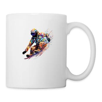 Snowboard Sport Spiel Champion Wettbewerb Zusammenfassung - Tasse - Weiß - Rechts