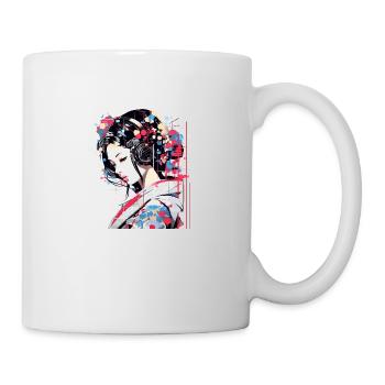 Japanese Woman Portrait Geisha Tradition Culture A - Mug - white - Right