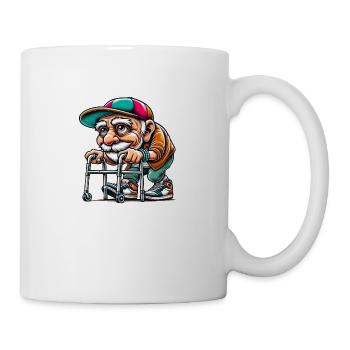 Senior avec déambulateur cadeau d’anniversaire retraité - Mug blanc - blanc - Droite