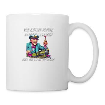 Modelleisenbahn Sprüche Zug Dampflok - Tasse - Weiß - Rechts