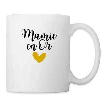 Mamie en Or idée cadeau pour grand mère - Mug blanc - blanc - Droite